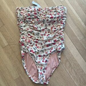 J. Crew cream floral swimsuit